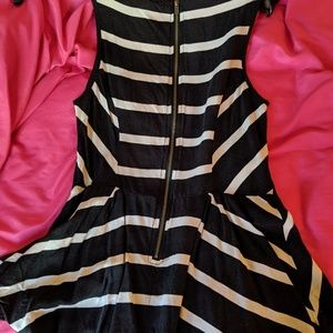 Black and cream peplum top